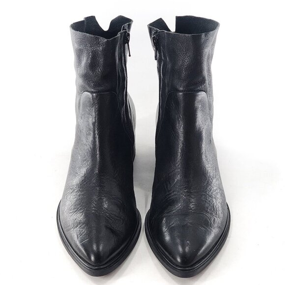 PAUL GREEN Trey Leather Pointed Toe Ankle Boots Booties Black - Picture 4 of 10